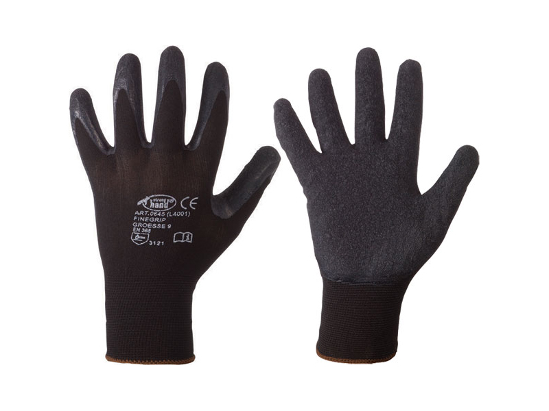 *FINEGRIP* STRONGHAND HANDSCHUHE, SCHRUMPFLATEX SCHWARZ