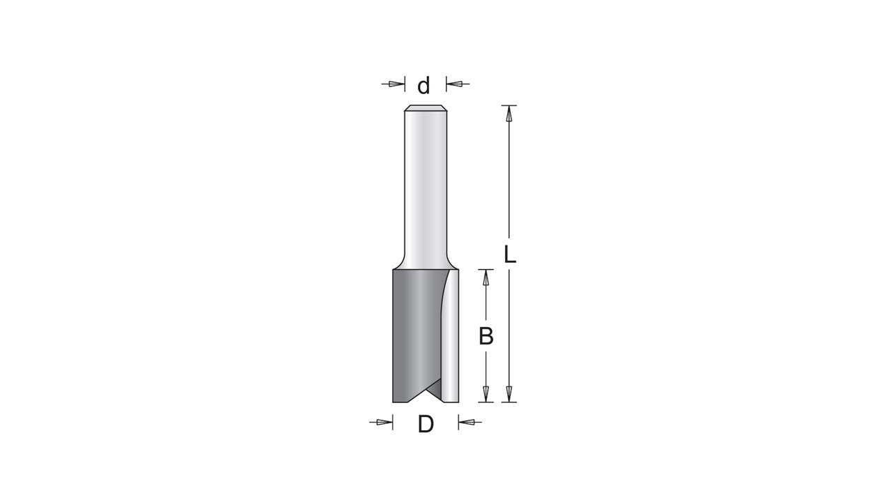 HM - Nutfräser Dm 8 x B 19 x GL 57 mm